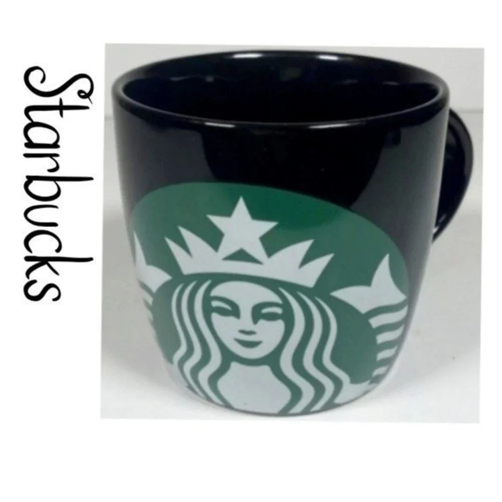 Starbucks Siren Porcelain Ceramic Coffee Mug Cup Black Green White 2010
